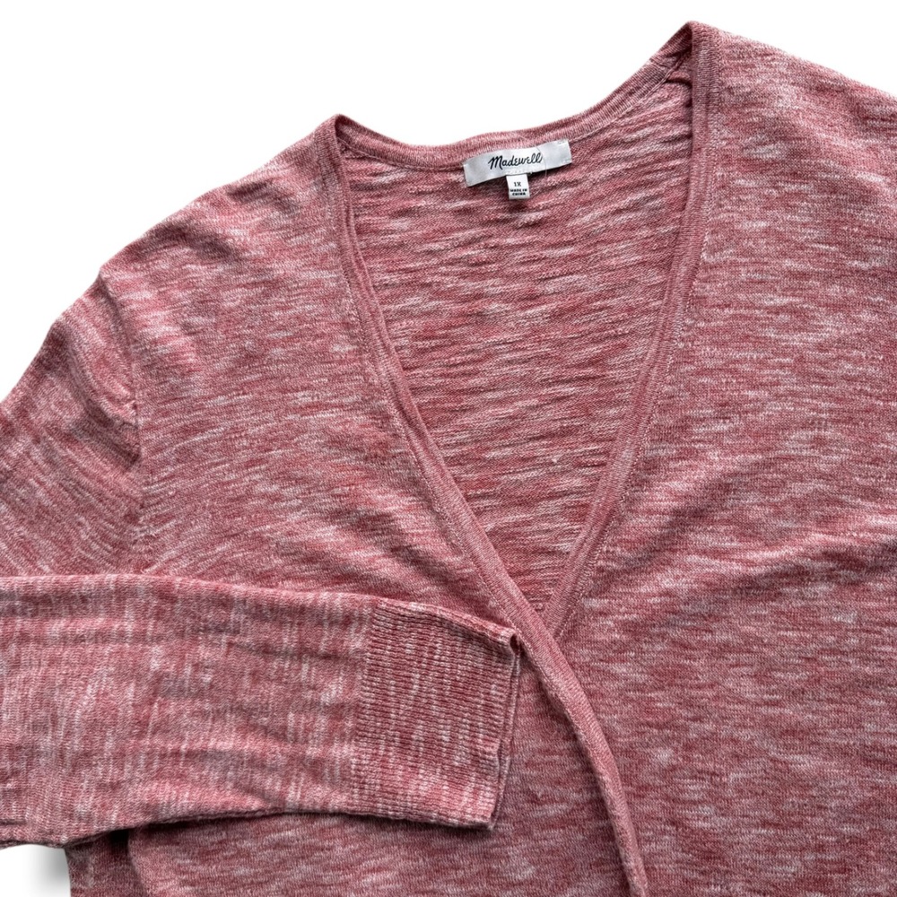 Madewell Women 1X Dusty Pink Space Dye Summer Ryder Longline Open Cardigan M9252
